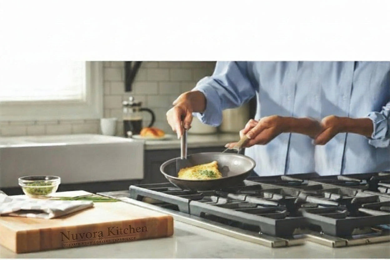 Nuvora Kitchen Classic 12-Piece Champagne Bronze Nonstick Aluminum Cookware Set