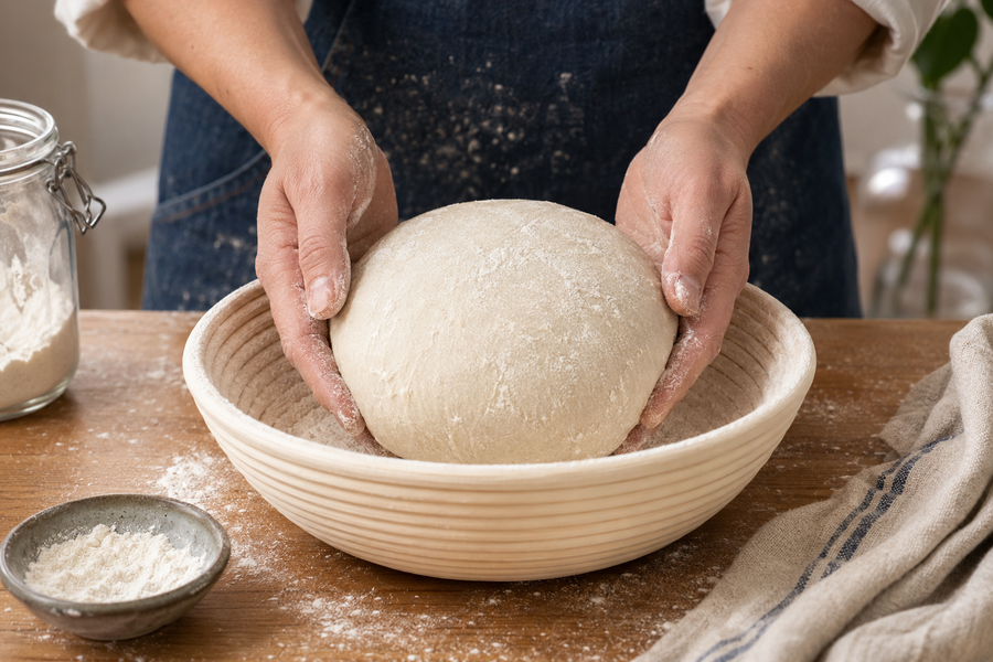 Shaping a Boule in the Round Banneton