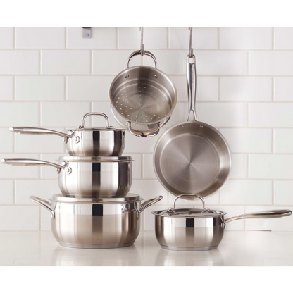 Nuvora Kitchen Classic 11-Piece 3-Ply Stainless Steel Cookware Set