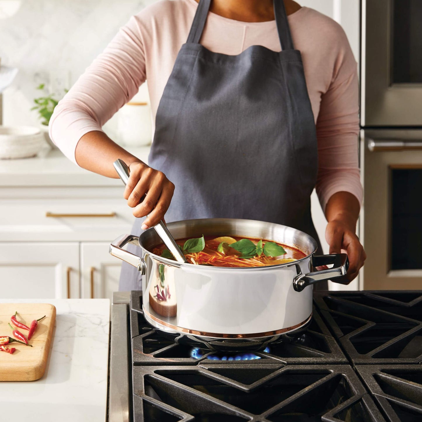 Nuvora Kitchen Professional 12-Piece 5-Ply Copper Core Stainless Steel Cookware Set