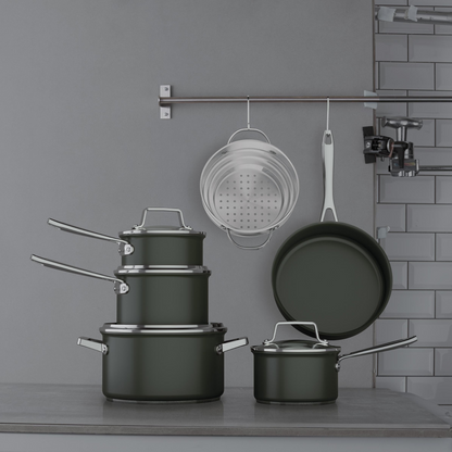 Nuvora Kitchen 12-Piece Hard-Anodized Nonstick Cookware Set