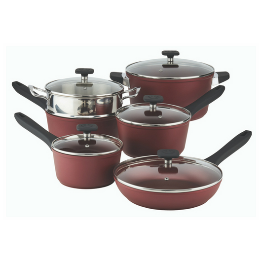 Nuvora  Kitchen Classic 11-Piece Forged Aluminum Nonstick Cookware Set