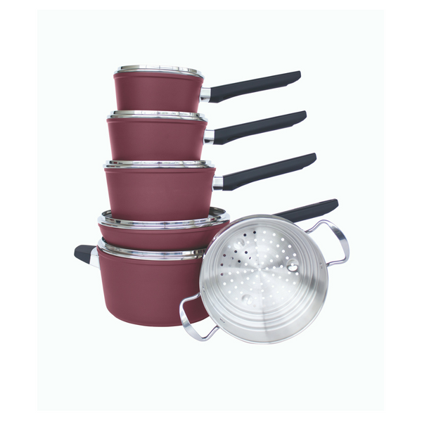 Nuvora  Kitchen Classic 11-Piece Forged Aluminum Nonstick Cookware Set