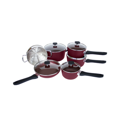 Nuvora  Kitchen Classic 11-Piece Forged Aluminum Nonstick Cookware Set