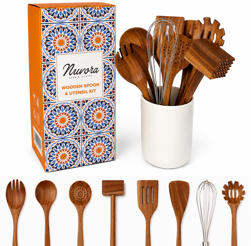 Wooden Utensil Kit 8-Piece