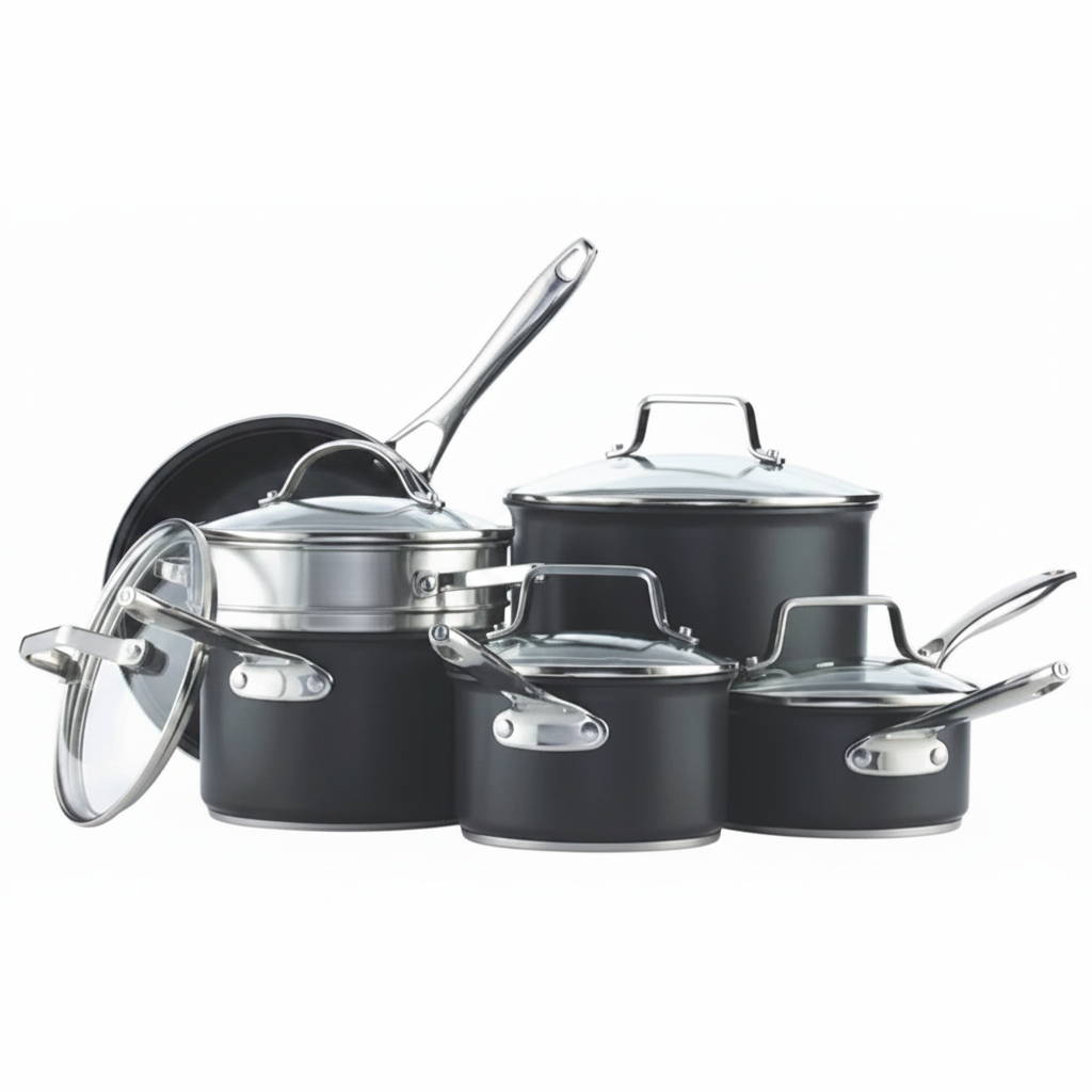 Nuvora Kitchen 12-Piece Hard-Anodized Nonstick Cookware Set