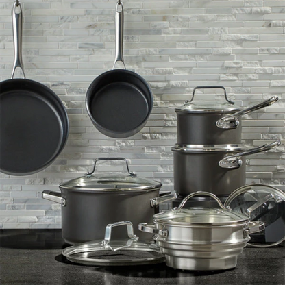 Nuvora Kitchen 12-Piece Hard-Anodized Nonstick Cookware Set