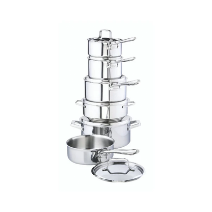 Nuvora Kitchen Professional 12-Piece 5-Ply Copper Core Stainless Steel Cookware Set