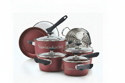 Nuvora  Kitchen Classic 11-Piece Forged Aluminum Nonstick Cookware Set